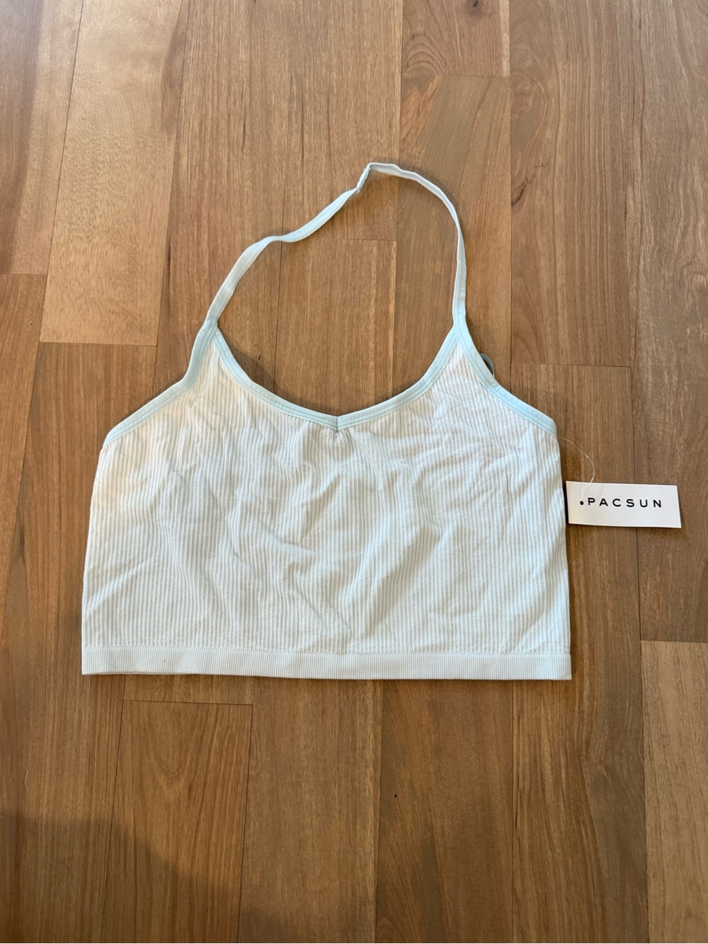 PacSun Light Blue Ribbed V-Neck Bralette